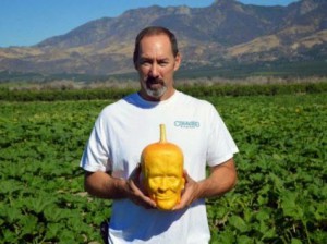 Frankenstein head-shaped pumpkin 2