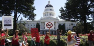 Калифорнийцы протестуют против принудительной вакцинации