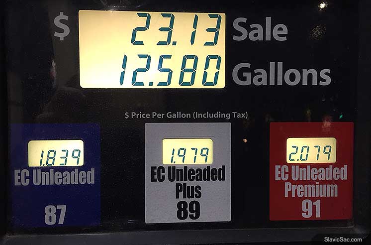 Цены на бензин в Калифорнии