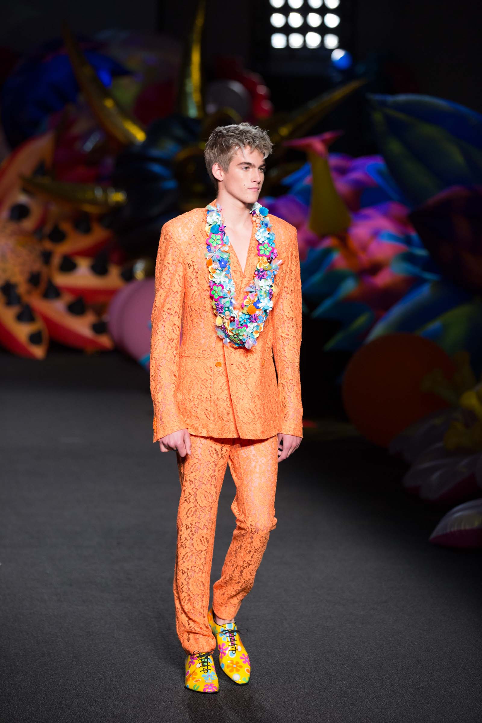 GUEST walks the runway at the Moschino Spring/Summer 17 Menswear and Women's Resort Collection during MADE LA at L.A. LIVE Event Deck on June 10, 2016 in Los Angeles, California, USA