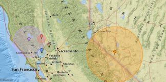 Землетрясения в Калифорнии и Неваде силой до 5.8 балла Землетрясения в Калифорнии