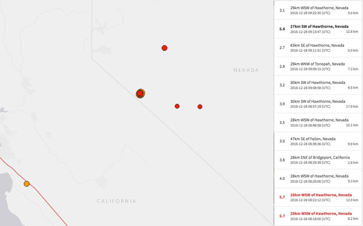 Землетрясения в Калифорнии