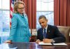 Barak Obama and Hillary Clinton