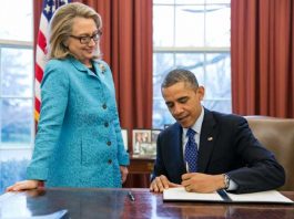 Barak Obama and Hillary Clinton