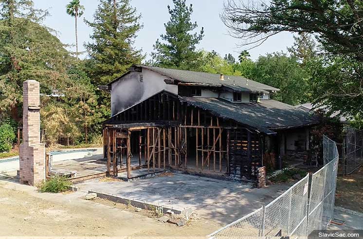 Burned house in Walnut Creek, Ca