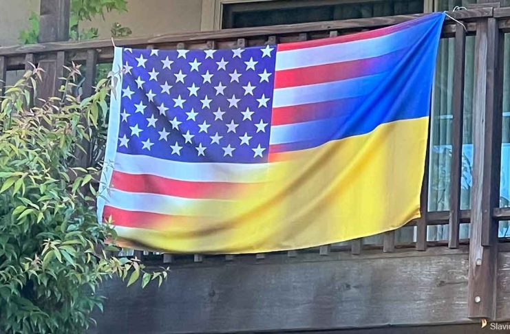 US Ukrainian flag