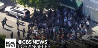 Counter protesters clash outside Pico-Robertson synagogue