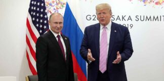 WP: Трамп призвал Путина избегать эскалации конфликта в Украине Vladimir Putin and Donald Trump