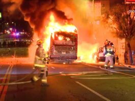 LA fire after Dodgers win