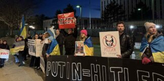 По всем штатам прошли акции солидарности с Украиной  Washington D.C., Ukrainian protest