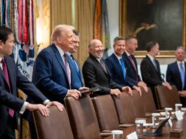 President Donald Trump speaks during a cabinet meeting