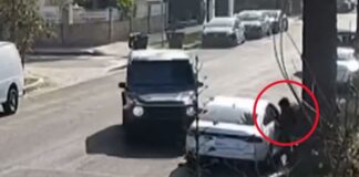 Moment mom crashes into getaway car after burglars targeted home with her kids inside