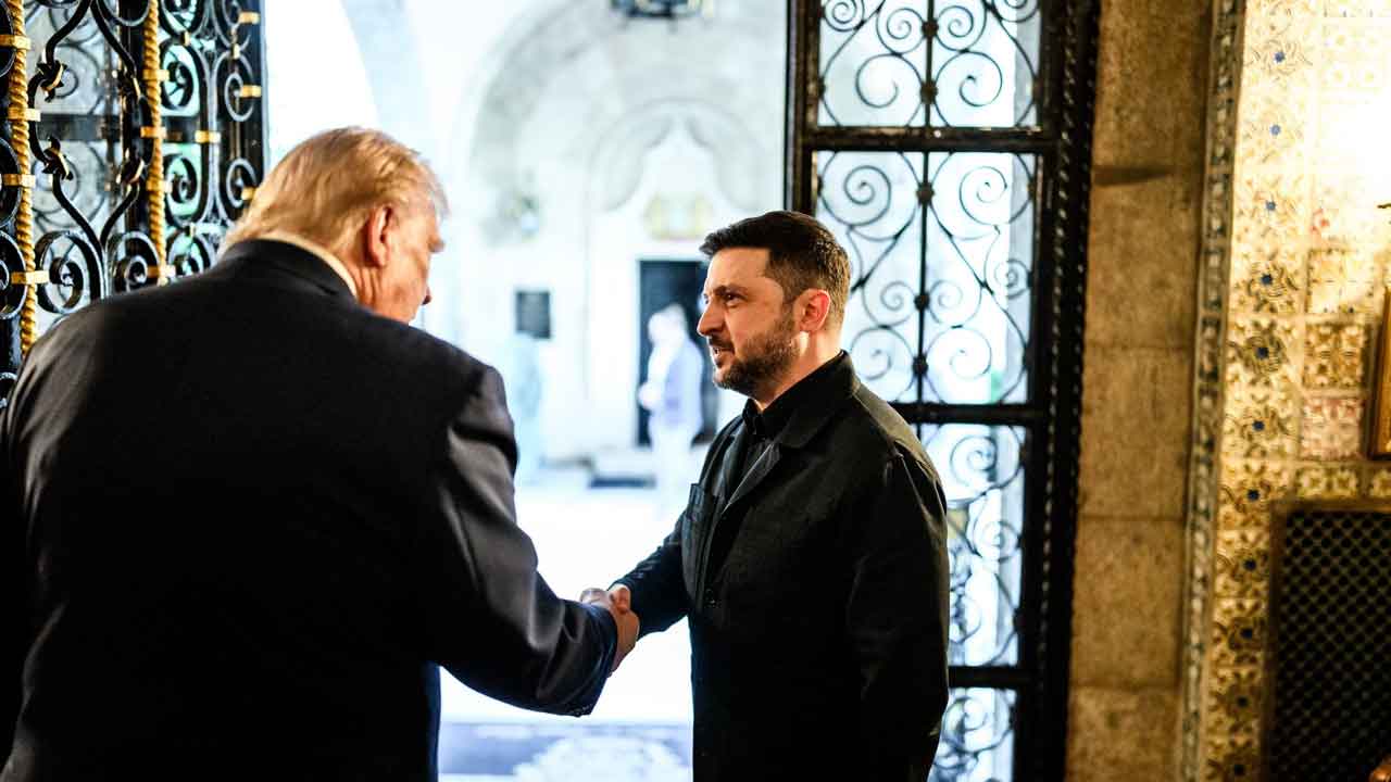 President Donald J. Trump meets with Ukrainian President Zelenskyy at Mar-a-Lago.