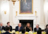 President Donald Trump and First Lady Melania Trump host business and technology leaders for a dinner in State Dining Room at the White House