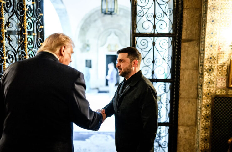 President Donald J. Trump meets with Ukrainian President Zelenskyy at Mar-a-Lago.