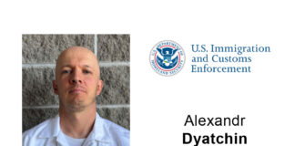 Уроженец России оказался под стражей ICE после приговора за наркотики Alexandr Dyatchin