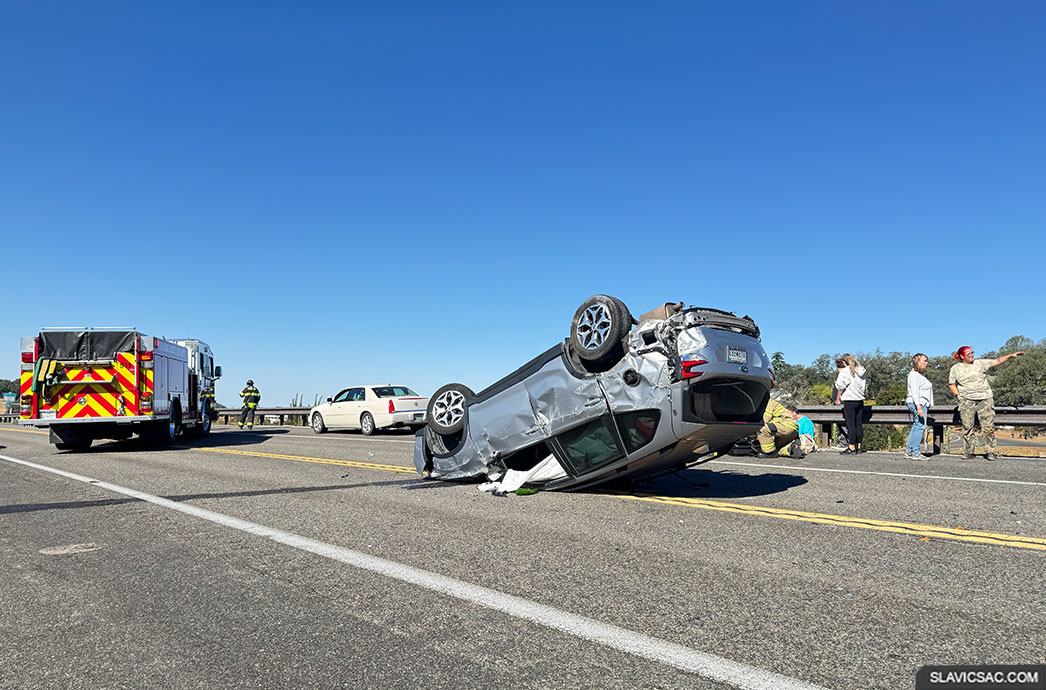 Vehicle Rolls Over Multiple Times on Highway 108 Near Sonora